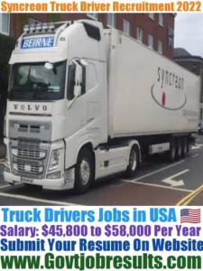 Syncreon Truck Driver Recruitment 2022-23