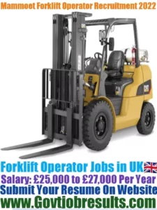 Mammoet Forklift Operator Recruitment 2022-23