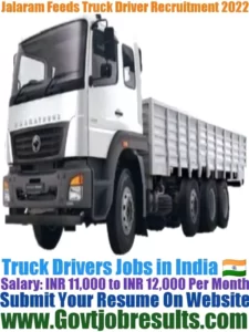 Jalaram Feeds Truck Driver Recruitment 2022-23