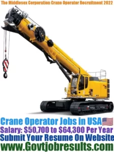 The Middlesex Corporation Crane Operator Recruitment 2022-23