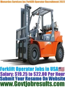Monardos Services Inc Forklift Operator Recruitment 2022-23