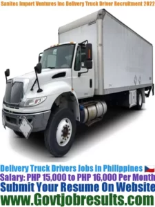 Sanitec Import Ventures Inc Delivery Truck Driver Recruitment 2022-23