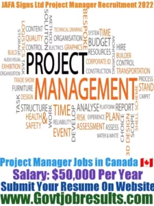 JAFA Signs Ltd Project Manager Recruitment 2022-23