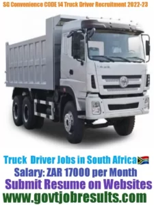 SG Convenience CODE 14 Truck Driver Recruitment 2022-23