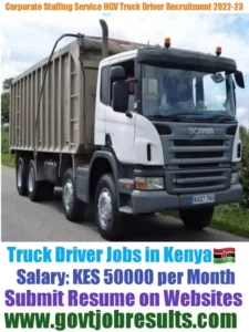 Corporate Staffing Service Truck Driver Recruitment 2022-23