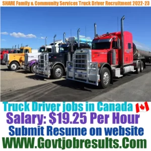 SHARE Family & Community Services Truck Driver Recruitment 2022-23