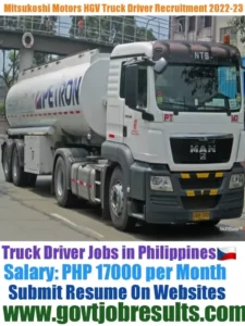 MITSUKOSHI Motors HGV Truck Driver Recruitment 2022-23