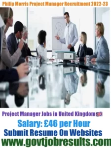 Philip Morris Project Manager Recruitment 2022-23