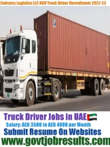 Emirates Logistics LLC HGV Truck Driver Recruitment 2022-23