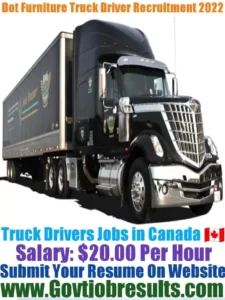 DOT Furniture Truck Driver Recruitment 2022-23