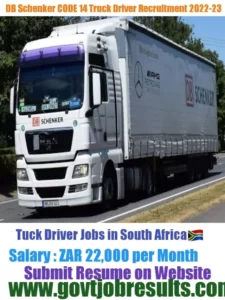 DB Schenker CODE 14 Truck Driver Recruitment 2022-23
