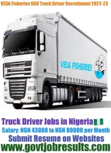 VESA Fisheries HGV Truck Driver Recruitment 2022-23