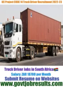 UC Projects CODE 14 Truck Driver Recruitment 2022-23