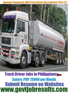 Newman Chemicals HGV Truck Driver Recruitment 2022-23