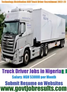 Technology Distributions HGV Truck Driver Recruitment 2022-23