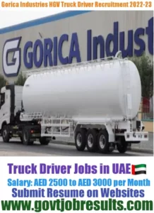 Gorica Industries HGV Truck Driver Recruitment 2022-23