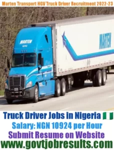 Marten Transport HGV Truck Driver Recruitment 2022-23