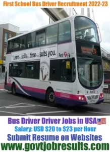 First Group School bus driver Recruitment 2022-23
