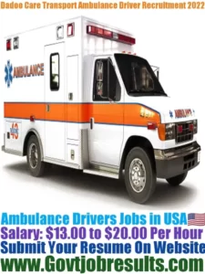 Dadoo Care Transport Ambulance Driver Recruitment 2022-23
