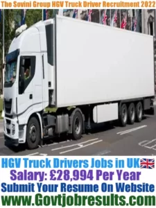 The Sovini Group HGV Truck Driver Recruitment 2022-23