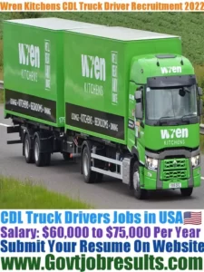 Wren Kitchens CDL Truck Driver Recruitment 2022-23