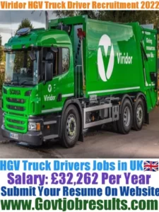 Viridor HGV Truck Driver Recruitment 2022-23
