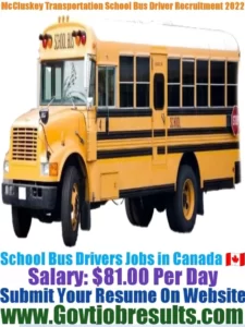 McCluskey Transportation School Bus Driver Recruitment 2022-23