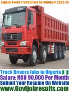 Taghini Foods Truck Driver Recruitment 2022-23