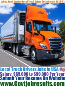 Labatt Food Service Local Truck Driver Recruitment 2022-23