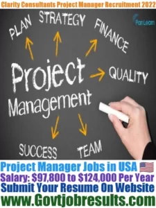 Clarity Consultants Project Manager Recruitment 2022-23