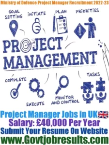 Ministry of Defence Project Manager Recruitment 2022-23