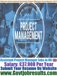 Babcock International Assistant Project Manager Recruitment 2022-23