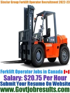 Sinclar Group Forklift Operator Recruitment 2022-23