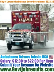 City of Laramie Ambulance Driver Recruitment 2022-23