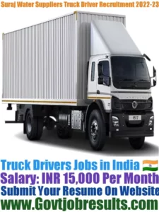 Suraj Water Suppliers Truck Driver Recruitment 2022-23