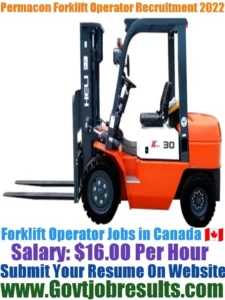 Permacon Forklift Operator Recruitment 2022-23