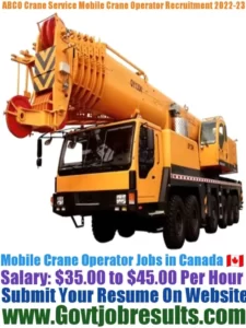 ABCO Crane Service Mobile Crane Operator Recruitment 2022-23