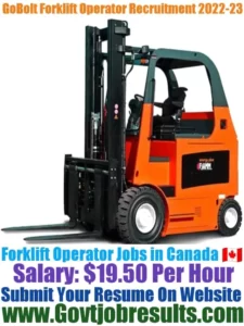 GoBolt Forklift Operator Recruitment 2022-23