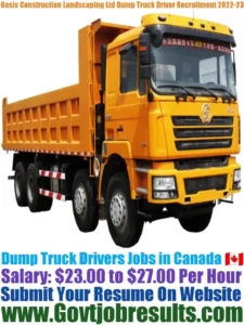 Oasis Construction Landscaping Ltd Truck Driver Recruitment 2022-23