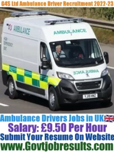 G4S Ltd Ambulance Driver Recruitment 2022-23