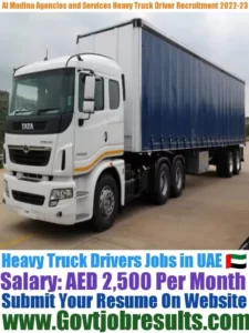 Al Madina Agencies and Services Heavy Truck Driver Recruitment 2022-23