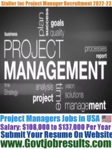 Stuller Inc Project Manager Recruitment 2022-23