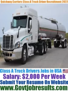Quickway Carriers Class A Truck Driver Recruitment 2022-23