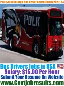 Polk State College Bus Driver Recruitment 2022-23