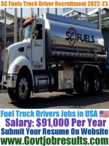 SC Fuels Truck Driver Recruitment 2022-23