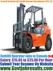 H and R Orchards Ltd Forklift Operator Recruitment 2022-23