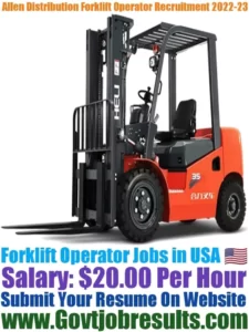 Allen Distribution Forklift Operator Recruitment 2022-23
