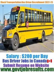 Stock transportation Bus Driver Recruitment 2022-23