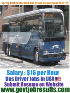 Spring Dell Center HGV Bus Driver Recruitment 2022-23