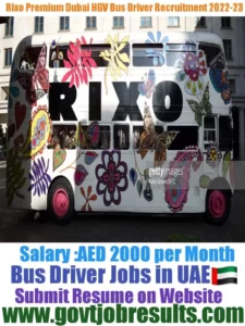 Rixo Premium Dubai HGV Bus Driver Recruitment 2022-23